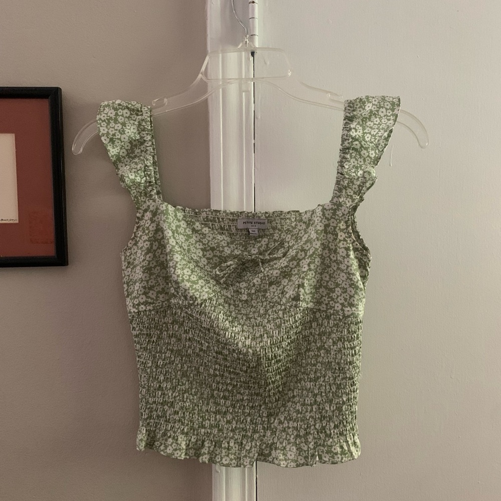 Cute green and white top